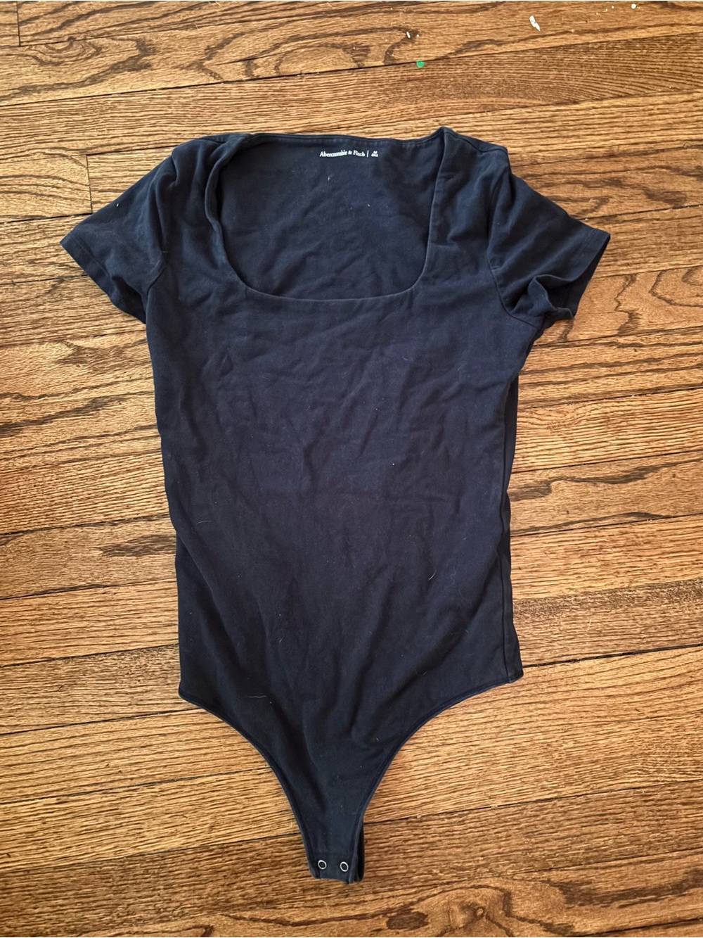 Abercrombie & Fitch Black Scoop Neck Short Sleeve Bodysuit